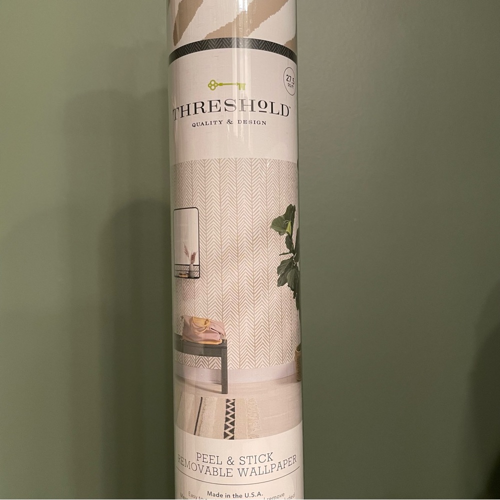 Herringbone Stripe Peel & Stick Wallpaper Tan - Threshold™